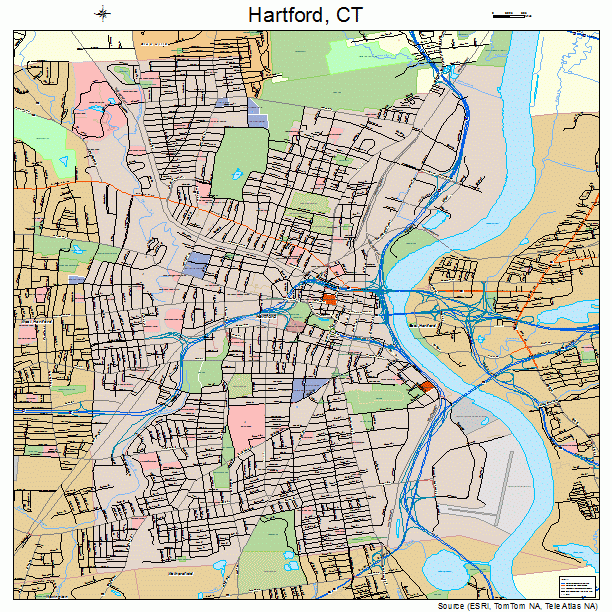Hartford, CT street map