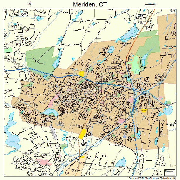 Meriden, CT street map