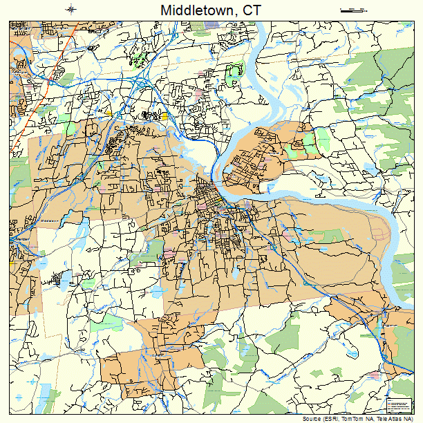 Middletown, CT street map