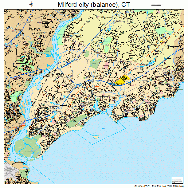 Milford city (balance), CT street map