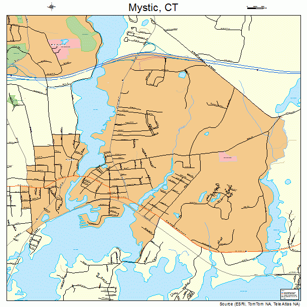 Mystic, CT street map