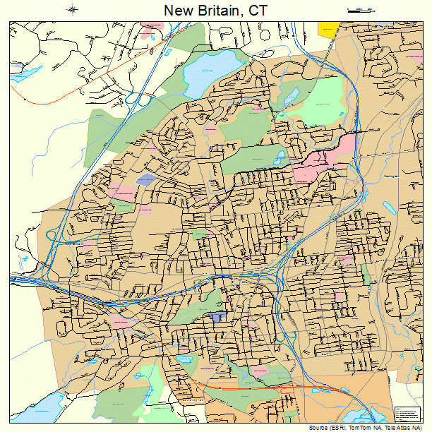 New Britain, CT street map