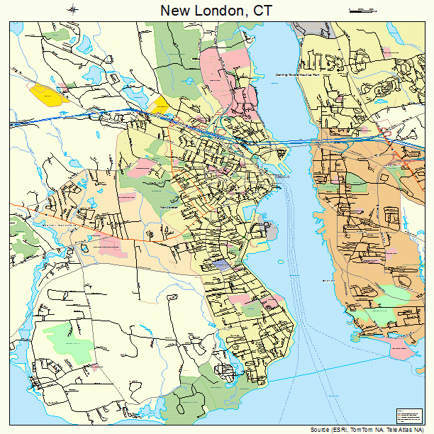 New London, CT street map