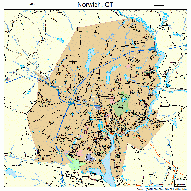 Norwich, CT street map