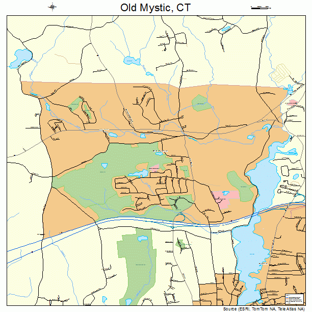 Old Mystic, CT street map