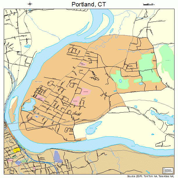 Portland, CT street map