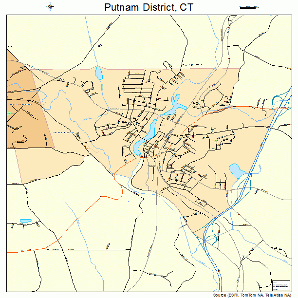 Putnam District, CT street map