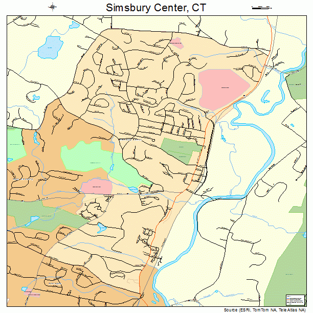 Simsbury Center, CT street map