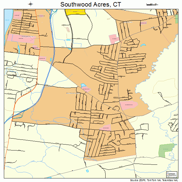 Southwood Acres, CT street map