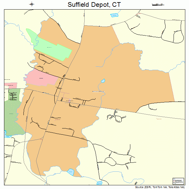 Suffield Depot, CT street map