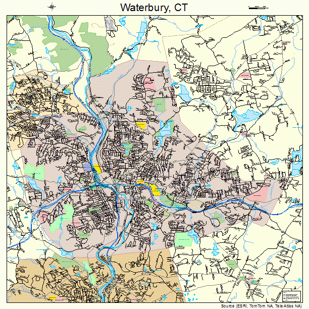 Waterbury, CT street map