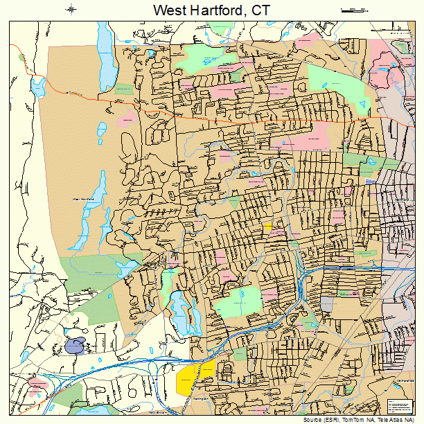 West Hartford, CT street map