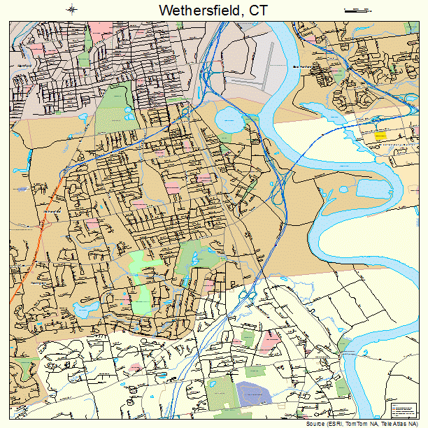 Wethersfield, CT street map