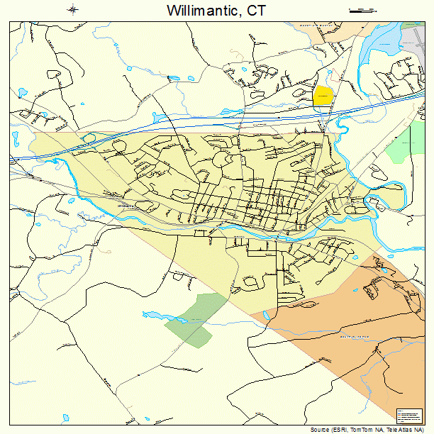 Willimantic, CT street map