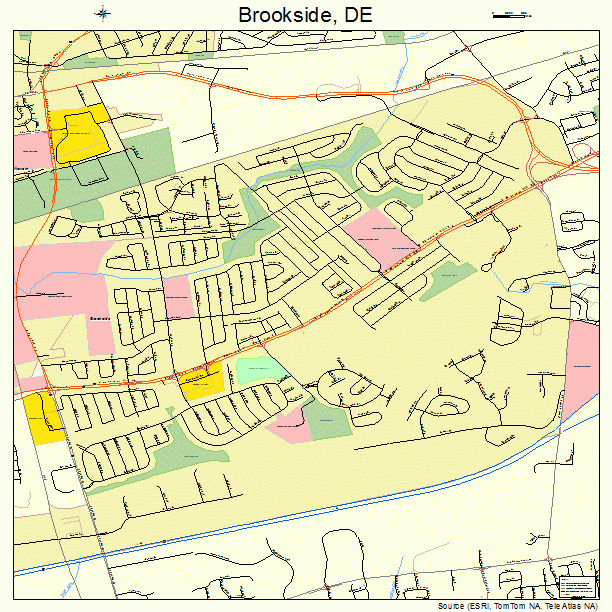 Brookside, DE street map