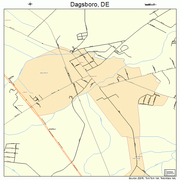 Dagsboro, DE street map
