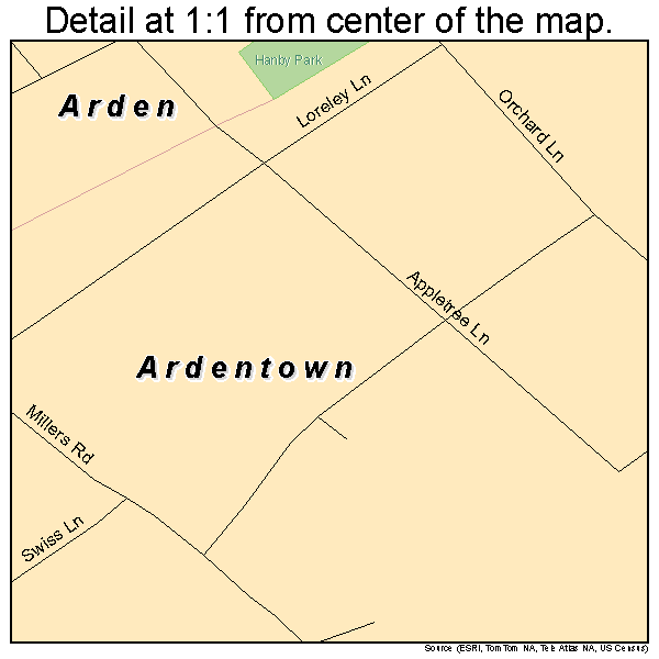 Ardentown, Delaware road map detail