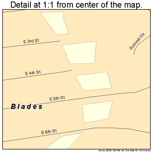 Blades, Delaware road map detail