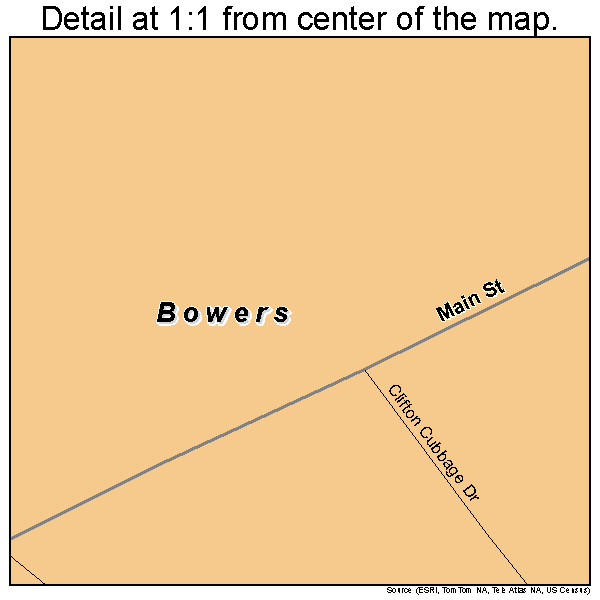 Bowers, Delaware road map detail