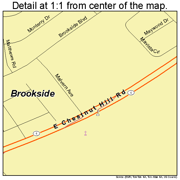 Brookside, Delaware road map detail
