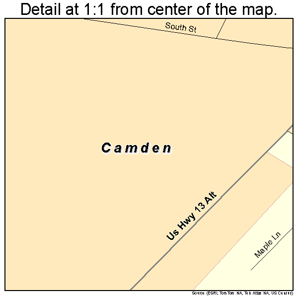 Camden, Delaware road map detail