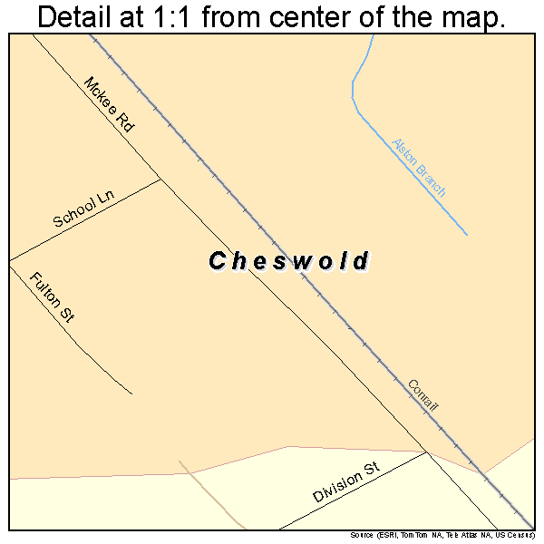 Cheswold, Delaware road map detail