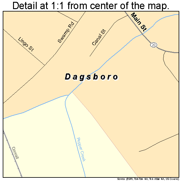Dagsboro, Delaware road map detail