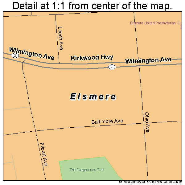 Elsmere, Delaware road map detail