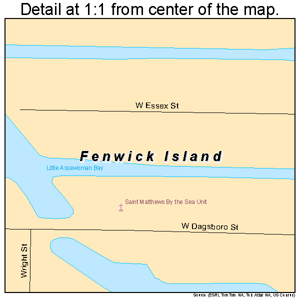 Fenwick Island, Delaware road map detail