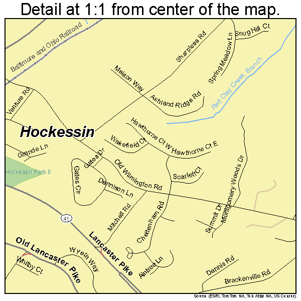 Hockessin, Delaware road map detail