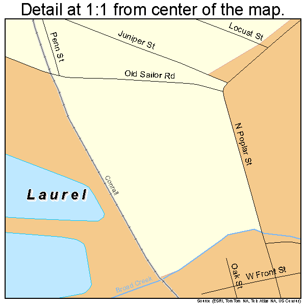 Laurel, Delaware road map detail