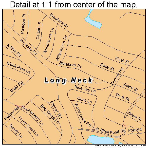 Long Neck, Delaware road map detail