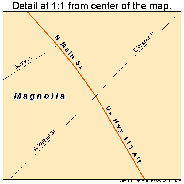 Magnolia, Delaware road map detail