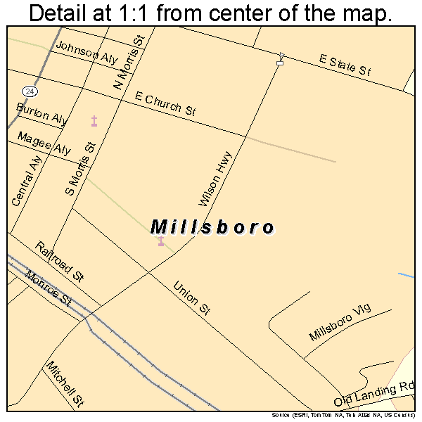 Millsboro, Delaware road map detail