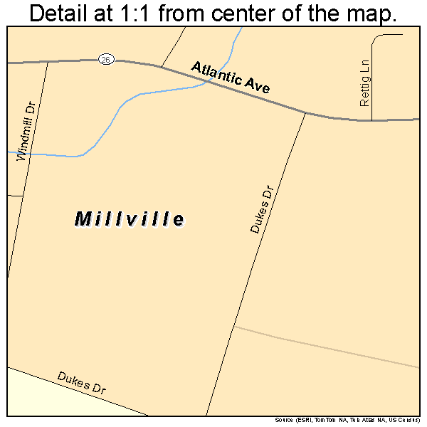 Millville, Delaware road map detail