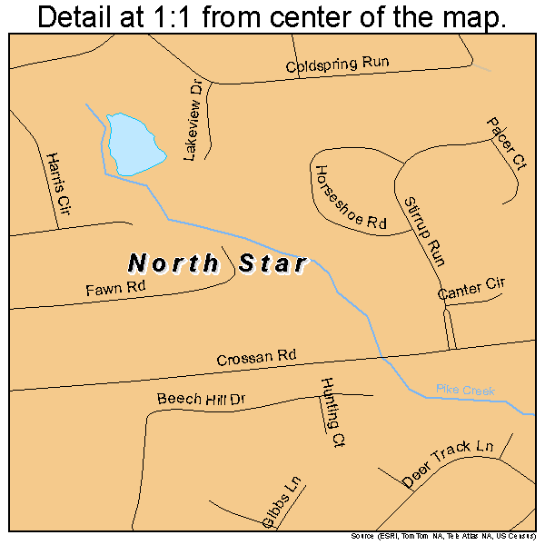 North Star, Delaware road map detail