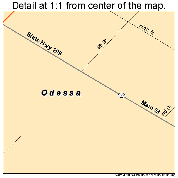 Odessa, Delaware road map detail