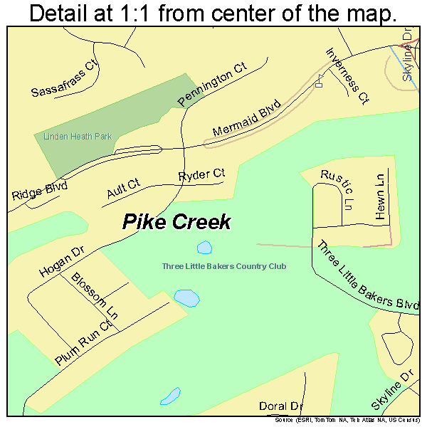 Pike Creek, Delaware road map detail