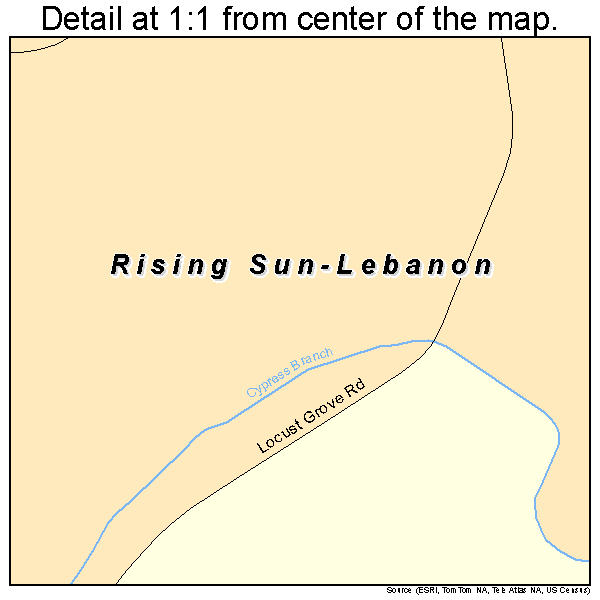 Rising Sun-Lebanon, Delaware road map detail