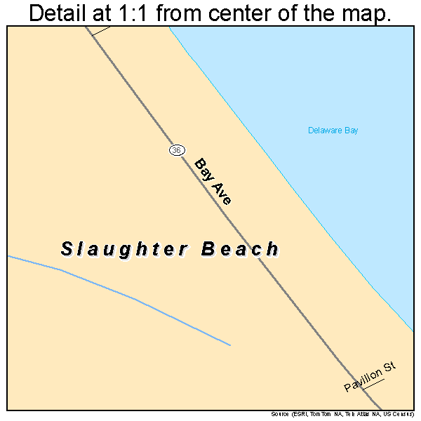 Slaughter Beach, Delaware road map detail