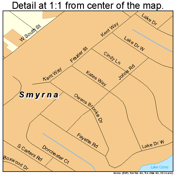 Smyrna, Delaware road map detail