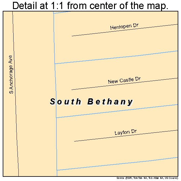 South Bethany, Delaware road map detail