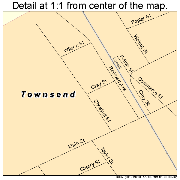 Townsend, Delaware road map detail