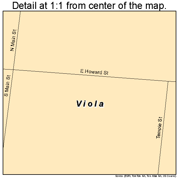 Viola, Delaware road map detail