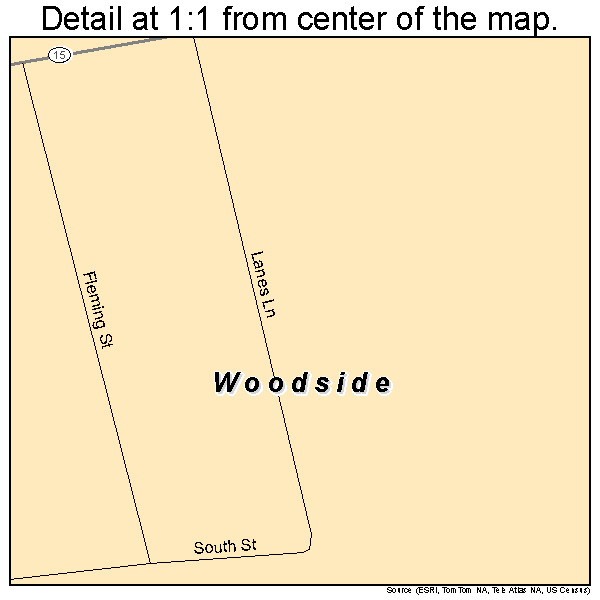 Woodside, Delaware road map detail