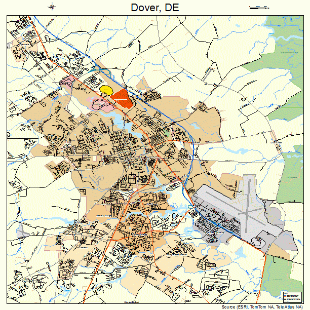 Dover, DE street map