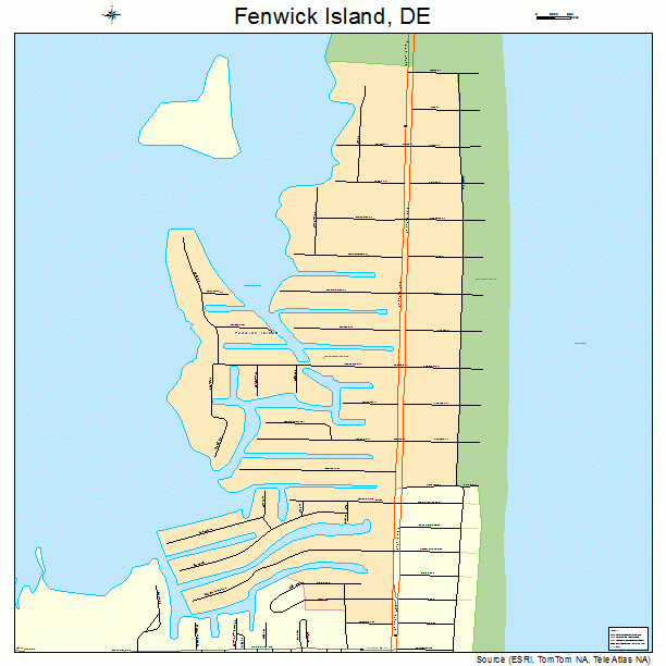 Fenwick Island, DE street map