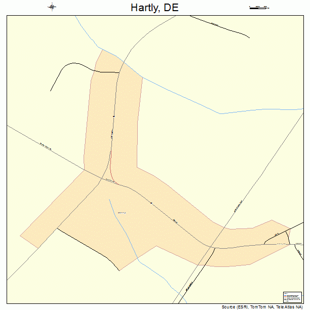 Hartly, DE street map