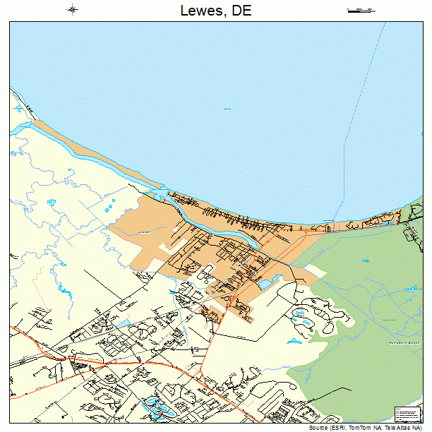 Lewes, DE street map