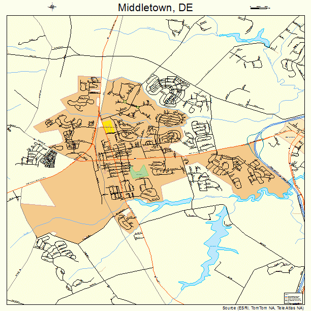 Middletown, DE street map